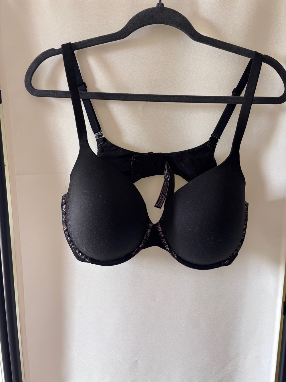 Victoria's Secret Black Molded Push-Up Bra with Lace Accents